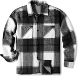 Riolio Spring Autumn Men Shirt Turn-down Collar Cotton Blend Long Sleeve Plaid Buttons Shirt Coat Casual Loose Streetwear Man Clothes