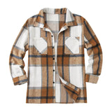 Riolio Spring Autumn Men Shirt Turn-down Collar Cotton Blend Long Sleeve Plaid Buttons Shirt Coat Casual Loose Streetwear Man Clothes