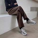 Riolio fall outfits women Retro Woolen Pants Men's Straight Loose Spring and Autumn Korean Style Trendy Casual Suit Pants Hong Kong Style