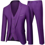 Riolio Business Suit Jacket Coat Blazers Trousers Waistcoat Men Wedding Three Pieces Pants Vest Large Size Professional Dress 3 Pcs Set