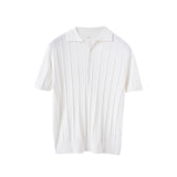 Riolio Spring Summer Knit Polo Shirt Men Casual Turn-down Collar Button Fashion Striped Solid Slim Tops Newest Ice Silk Cotton Knitwear