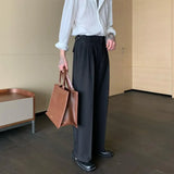 Riolio Man Suits Pants Wide Leg Black Pleated Baggy Summer Fashion Stylish Trousers for Men Korean Style Clothes Classic New in Up