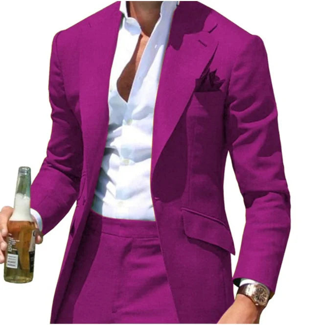 Riolio suit fashion Costumes Pour Hommes Peak Collar Men Suits Notched Green Slim Fit Blazers Jackets Pants 2PCS Causal Business Wedding Groom Wear