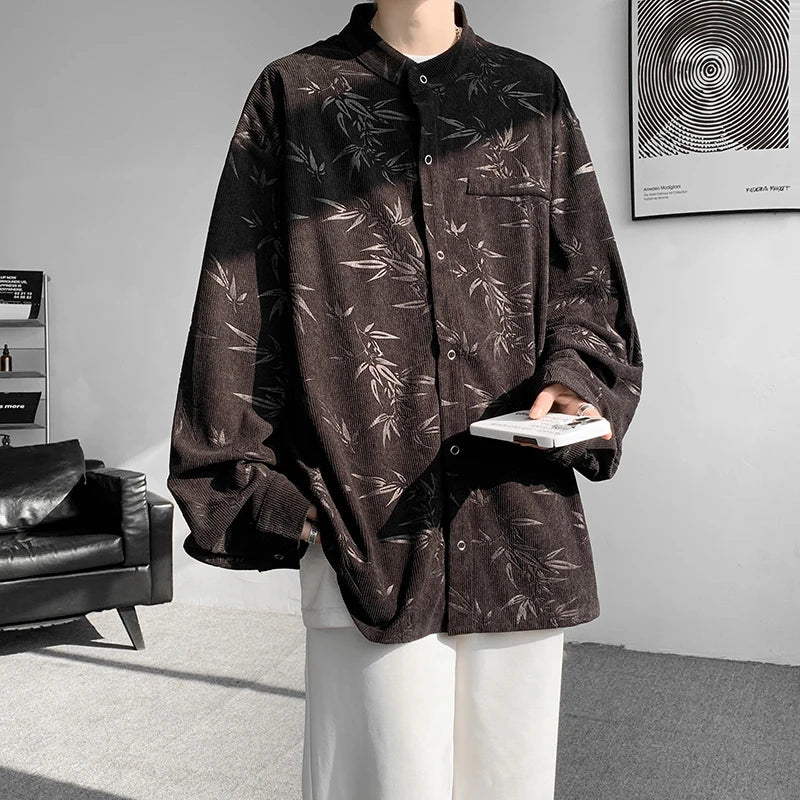 Riolio Spring Summer Printed Long Sleeve Shirts Man 2024 Casual Oversize Blouse Fashion Male Cardigan Korean Clothing Plus Size 5XL-M