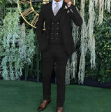 Riolio prom outfits for guys Men's Slim-fit Three-piece Suit,Three-piece Set of Vest, Blazer and Trousers, Ideal for Weddings, Business and Formal Occasions