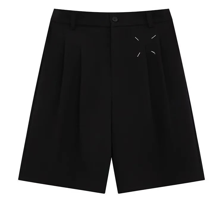 Riolio Summer Japanese Retro Simple Solid Color Casual Trousers Men Women Loose Wide-leg Shorts Fashionable and Trendy Five-point Pants