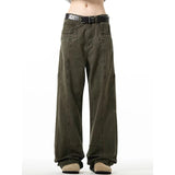 Riolio Men's Jeans High Waist Vintage 2000s Straight Baggy Denim Pants Streetwear Y2K American Style Fashion Wide Leg Denim Trous