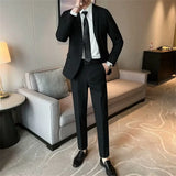 Riolio Men's Western-style Suit Korean Version Wedding Formal Gowns Slimming Business Casual Jacket Elegant Groom Tuxedo