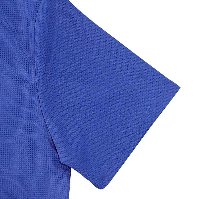 Riolio 2025 Summer Simplicity Men's Suit Loose Walf Checks Fabric Breathable Comfort and Casual Short Sleeve Shorts Two-Piece Suit