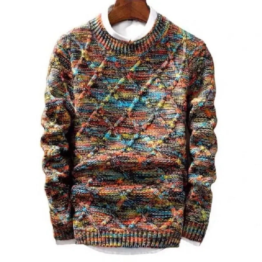 Riolio Autumn Winter Men's Casual Sweater Slim Fit Pullover Male Long Sleeve Clothes Jacket Male Fashion Knitted Sweaters Men Clothing