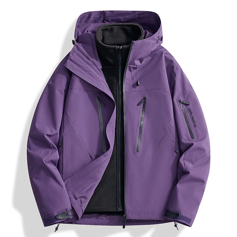 Riolio Men's Outdoor New Jacket Autumn Waterproof Windproof Assault Suit Men Women Three in One Two-piece Set Men's Brand Hiking Suit