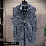 Riolio Atutumn and Winter New Men's Sweater Cardigan Knitting Vest Dailywear Warmth Thickened Zipper Jacket Waistcoat Male Streetwear