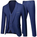 Riolio Business Suit Jacket Coat Blazers Trousers Waistcoat Men Wedding Three Pieces Pants Vest Large Size Professional Dress 3 Pcs Set