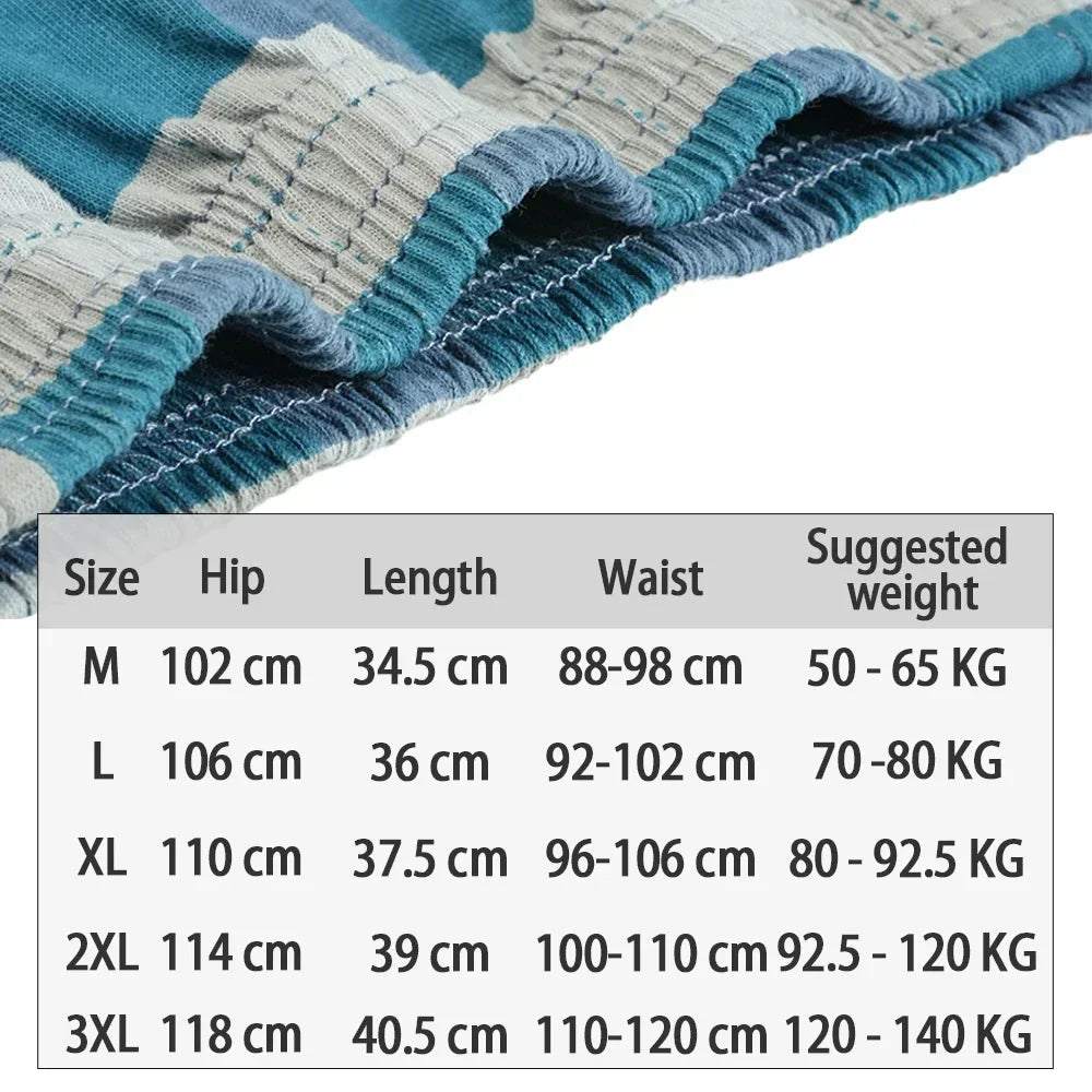 Riolio Men's 100% Cotton Boxer Shorts Foreskin Underwear High Waist Big Underpants Casual Plaid Plus Size Aro Alo Allo Pants M-3XL
