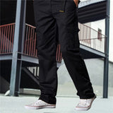 Riolio Men's Casual Cargo Cotton Pants Men Pocket Loose Straight Pants Elastic Work Trousers Brand Fit Joggers Male Large Size