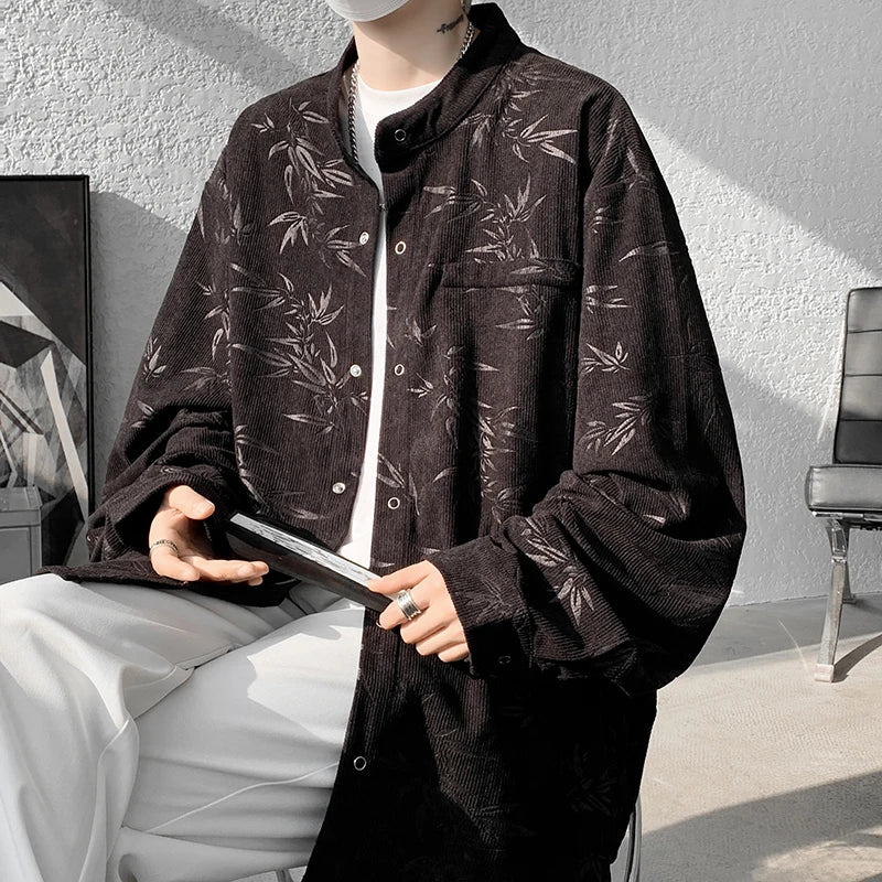 Riolio Spring Summer Printed Long Sleeve Shirts Man 2024 Casual Oversize Blouse Fashion Male Cardigan Korean Clothing Plus Size 5XL-M