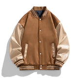Riolio Bomber Wool Coat Premium Varsity Leather Wool Jacket High Street Jacket Men's Varsity Baseball College Leather Sleeves