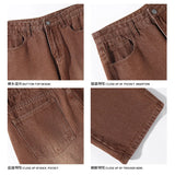Riolio Brown Baggy Jeans Men Fashion Casual Vintage Straight Jeans Men Streetwear Hip Hop Loose Denim Pants Mens Trousers M-3XL