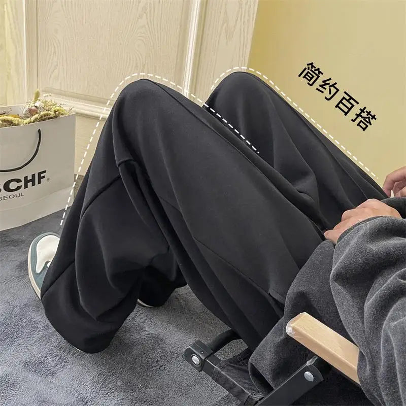Riolio Black Gray White Casual Pants Men Sports Pants Men Sweatpants Streetwear Loose Straight Wide Leg Pants Mens Joggers Trousers