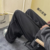 Riolio Black Gray White Casual Pants Men Sports Pants Men Sweatpants Streetwear Loose Straight Wide Leg Pants Mens Joggers Trousers