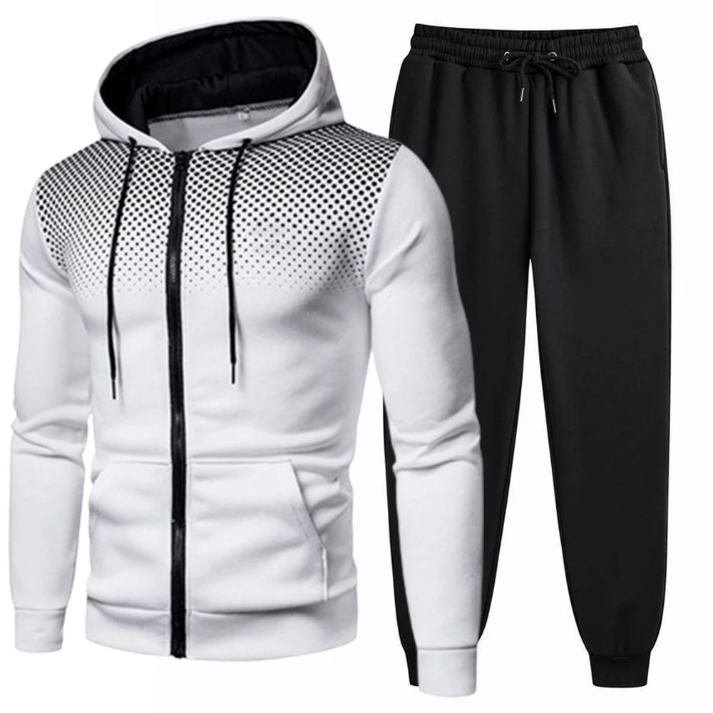 Riolio Mens Tracksuits Men's Clothing Men Sets Hoodie Set Zipper Sweatshirt Casual Sport Sweatpants Man Sweat Suit Set Running