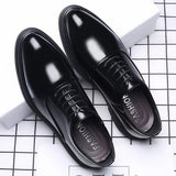 Riolio Leather Shoes Men's Breathable Black Soft   Bottom Man Business Formal Wear Casual  Wedding  Zapatos Hombre