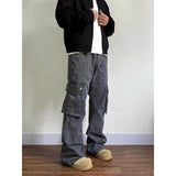 Riolio Men's Green Cargo Pants Baggy Harajuku Streetwear Straight Pants Y2k 2000s Parachute Pants Vintage Trousers Clothes Fashion