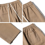 Riolio Cotton Casual Pants Men Oversized Wide Leg Pants Men Japanese Streetwear Hip-hop Loose Straight Pants Men Beige Trousers S-2XL