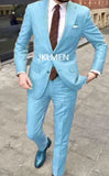 Riolio Men's Suit   Handsome Casual 2 Piece Suit For Men Wedding Tuxedos Notched Lapel Groomsmen  Business  Prom Blazer