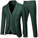 Riolio Business Suit Jacket Coat Blazers Trousers Waistcoat Men Wedding Three Pieces Pants Vest Large Size Professional Dress 3 Pcs Set