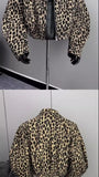 Riolio American Retro Leopard Print Jacket Men's Korean Style Style High-end Handsome Short Jacket Trendy High Street Style Denim Top