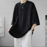 Riolio Summer Short Sleeve T-shirt Men Fashion 3 Colors Oversized T Shirt Men Streetwear Hip Hop Loose O-Neck Tshirt Mens Top S-2XL