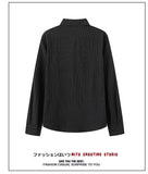 Riolio  New Naples Business Men Shirts Light Luxury Textured Lapel Striped Long Sleeve Cardigan Leisure Premium Commuter Blouse S-4XL