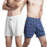 Riolio Men's 100% Cotton Boxer Shorts Foreskin Underwear High Waist Big Underpants Casual Plaid Plus Size Aro Alo Allo Pants M-3XL