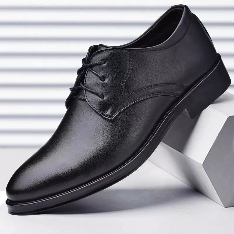 Riolio Plus Size Man Shoes Formal PU Leather Shoes for Men Lace Up Oxfords for Male Wedding Party Office Business Casual Shoe Men