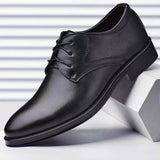 Riolio Plus Size Man Shoes Formal PU Leather Shoes for Men Lace Up Oxfords for Male Wedding Party Office Business Casual Shoe Men