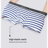 Riolio Men's Sexy Flat Angle Pants, Cotton Men's Underwear, Soft, Comfortable, Breathable Underwear, Men's Boxer Ice Silk Stripes