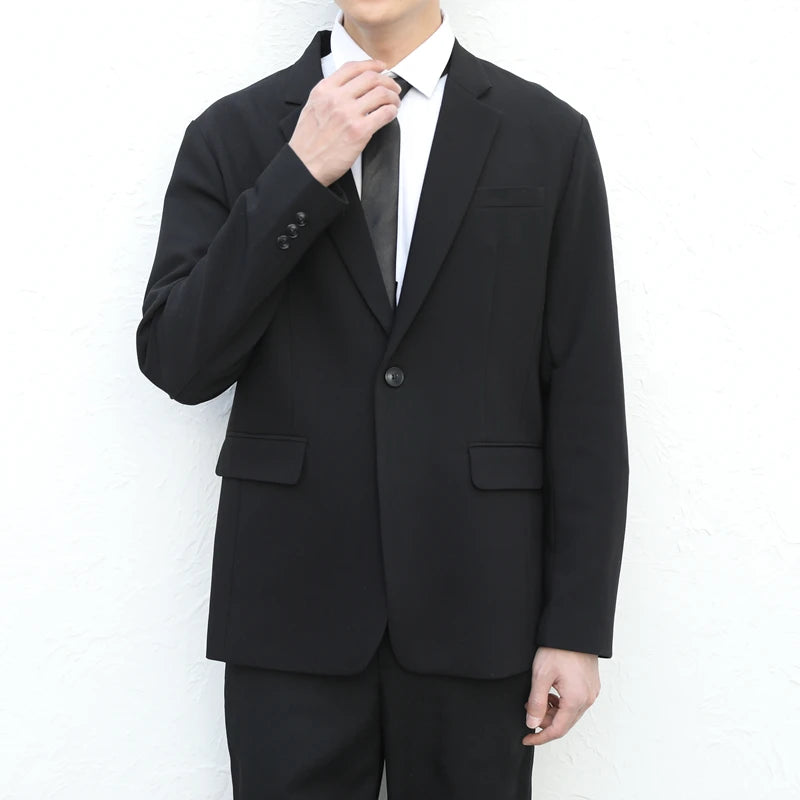 Riolio Casual Leisure Men's Suit Set High School Student Sle Versatile JK Class orm Jaet Straight Cut Casual Long Sve