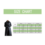 Riolio Trench Men's Leather Coat Vintage British Style Windbreaker Handsome Solid Color Slim-fit Overcoat Long Jacket Plussize Outwear