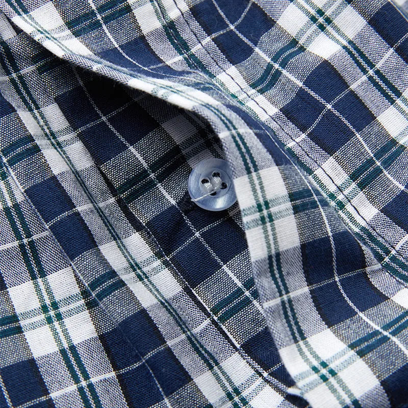 Riolio S-XL Mens Cotton Underwear Boxer Shorts Casual Plaid Elastic Waistband Button Mens Boxer Underwear Comfortable Shorts for Home