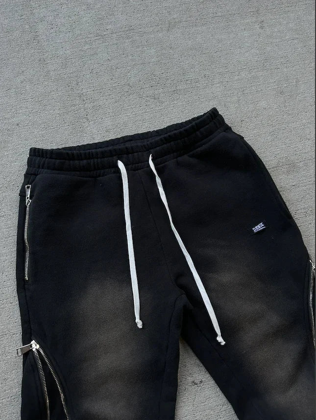 Riolio Y2K Retro Zipper Decoration Sweatpants Pants Streetwear Baggy Casual Pants Men Women Harajuku Hip Hop Letter Jogging Trousers