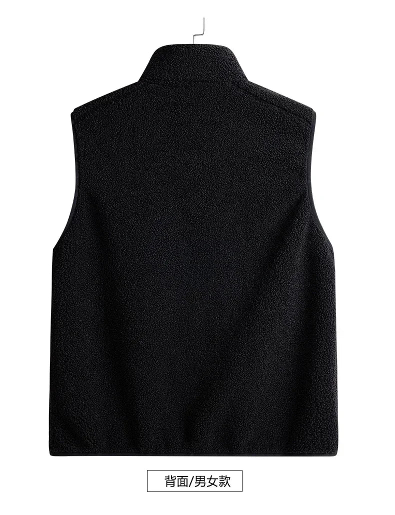 Riolio Outdoor Sleeveless Coats Vests Male Warm Cotton Waistcoat Autumn Jackets Thick Vests Man Classic  Lamb Cashmere Men Fleece Vest