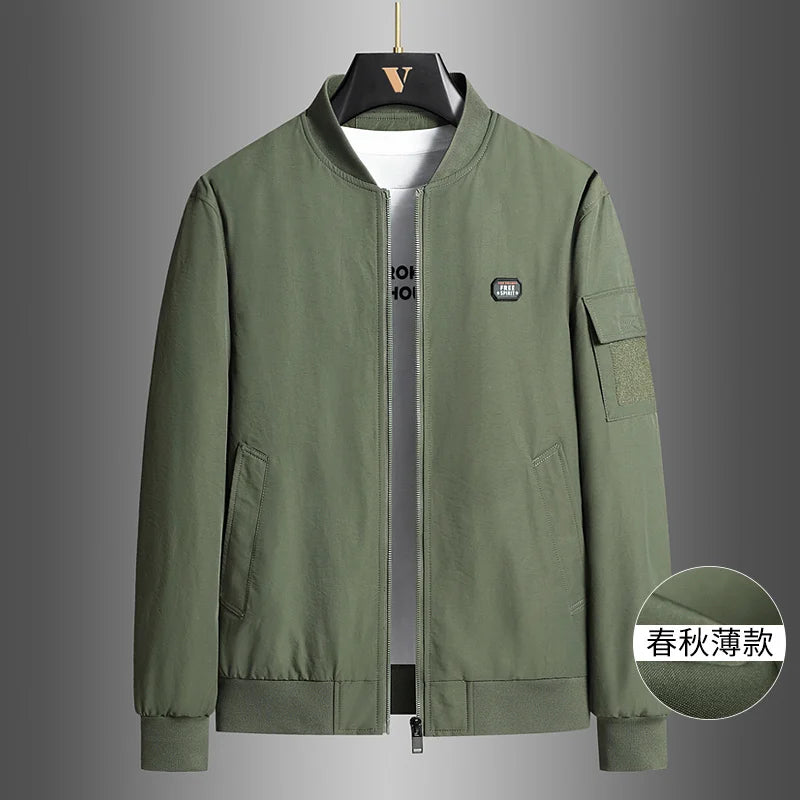 Riolio Men's Jacket Outdoors New Spring Autumn Baseball Jacket Cotton Thickened Warm Men's Jacket Casual Trendy Jacket Quality Blazer
