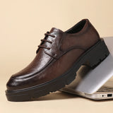 Riolio WELL DRESSED MEN Heel Shoes Men Fashion Casual Cow Leather Men's Dress Shoes British Breathable Groom Platform Wedding Shoe Male