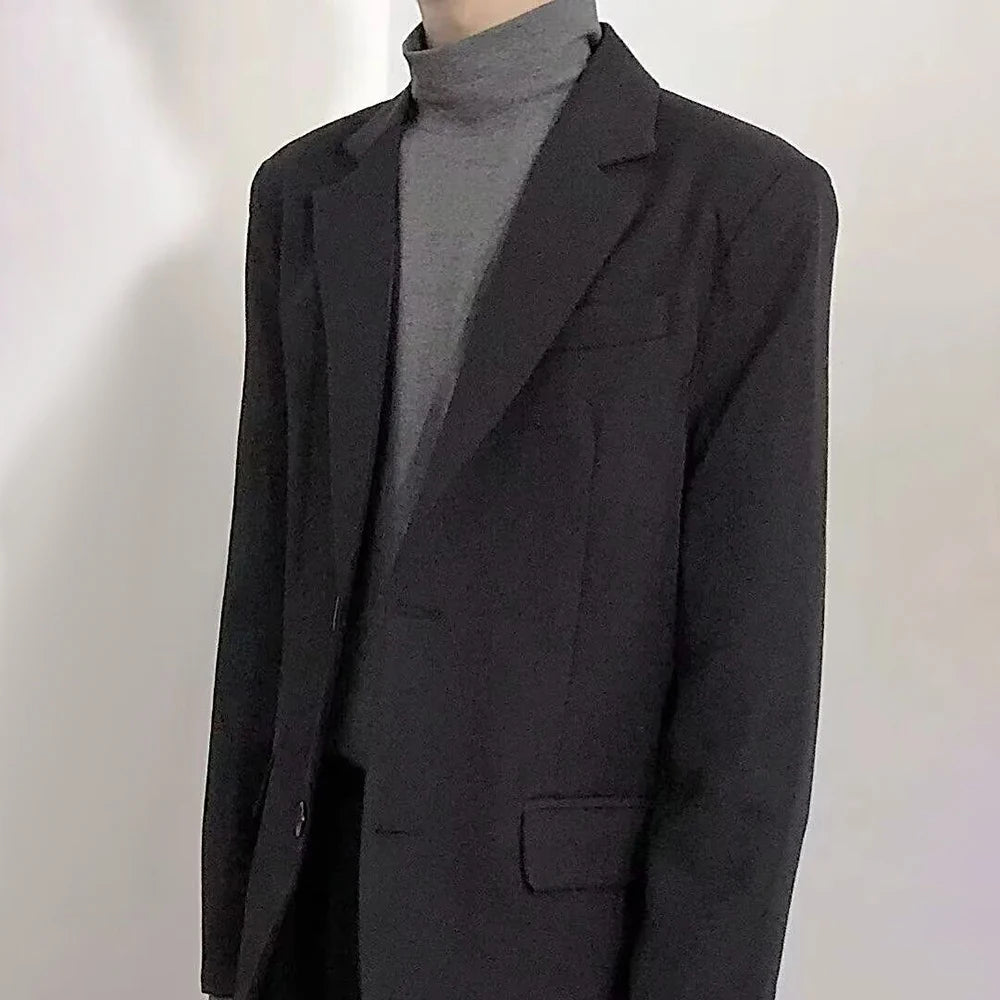 Riolio Mens Suit Casual Versatile Korean Style Jacket  Autumn Business Casual Ins Trend Luxury  Loose Slim Fit Outfit Men’s Clothing