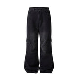 Riolio Men's Baggy Denim Trousers New Streetwear Wide Leg Loose Denim Pants Fashion Distressed Straight Pants