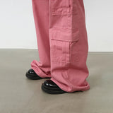 Riolio Pink Cargo Jeans Pants Men Oversize Wide Leg Denim Trousers Male Loose Casual Japanese Streetwear Hip Hop Pocket