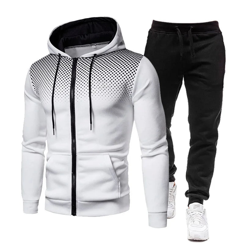Riolio Mens Tracksuits Men's Clothing Men Sets Hoodie Set Zipper Sweatshirt Casual Sport Sweatpants Man Sweat Suit Set Running