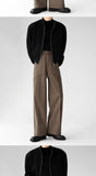 Riolio Korean Elegant Pants Fake Pocket Decoration Wide-leg Pants Autumn New American Style Design Sense Spliced Straight Suit Trousers