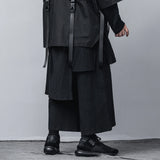 Riolio Mens Wide Leg Pants  Men Solid Color Joggers Streetwear Elastic Waist Pants Male Loose Irregular Skirts Trousers Men
